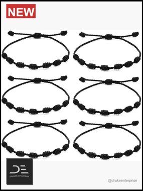 6 Handmade Knots Evil Eye Bracelets for Protection & Good Luck, Adjustable